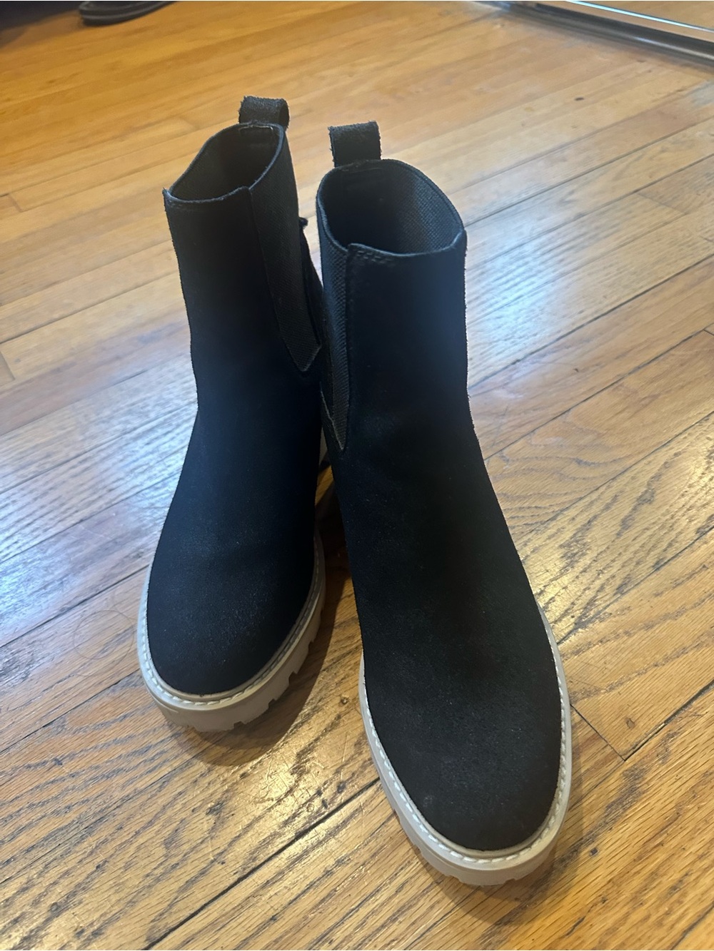 Dolce Vita Black Chelsea Booties with Lug Sole